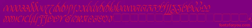 Czcionka RellanicItalic – czerwone czcionki na fioletowym tle