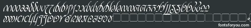 RellanicItalic-fontti – valkoiset fontit mustalla taustalla