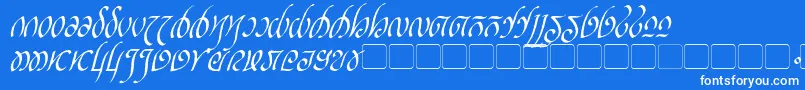 Fonte RellanicItalic – fontes brancas em um fundo azul