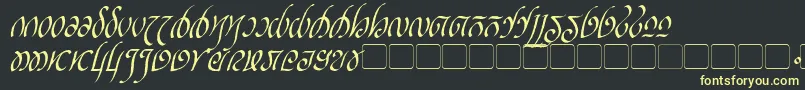 RellanicItalic-Schriftart – Gelbe Schriften auf schwarzem Hintergrund