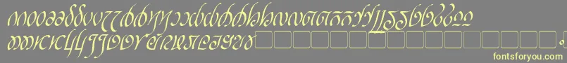 RellanicItalic-Schriftart – Gelbe Schriften auf grauem Hintergrund