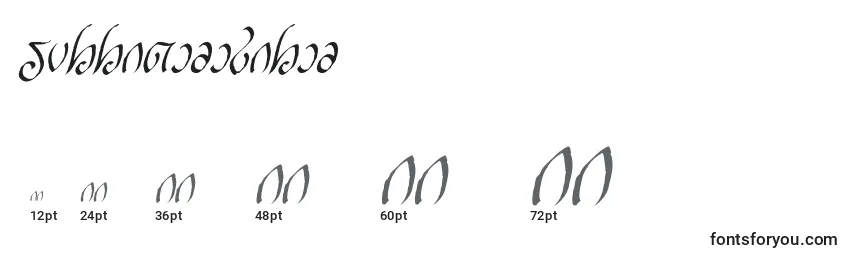 RellanicItalic Font Sizes