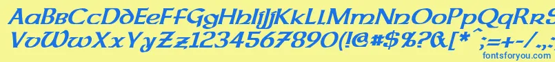 DalelandsUncialBoldItalic Font – Blue Fonts on Yellow Background