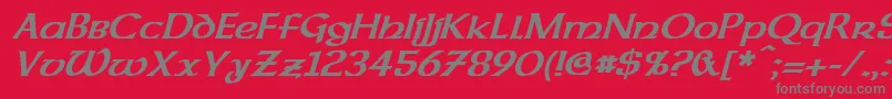 フォントDalelandsUncialBoldItalic – 赤い背景に灰色の文字