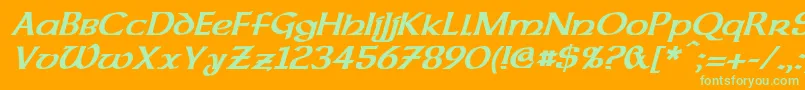 DalelandsUncialBoldItalic Font – Green Fonts on Orange Background