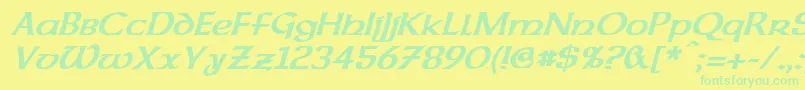 DalelandsUncialBoldItalic Font – Green Fonts on Yellow Background