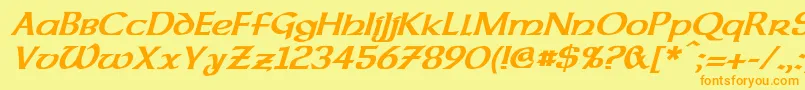 DalelandsUncialBoldItalic Font – Orange Fonts on Yellow Background