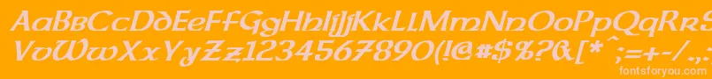 DalelandsUncialBoldItalic Font – Pink Fonts on Orange Background