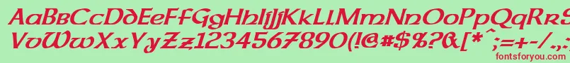 DalelandsUncialBoldItalic Font – Red Fonts on Green Background