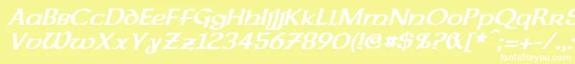 DalelandsUncialBoldItalic Font – White Fonts on Yellow Background