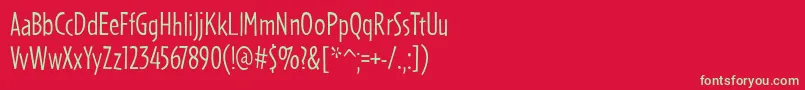 PfmanifestoLight Font – Green Fonts on Red Background