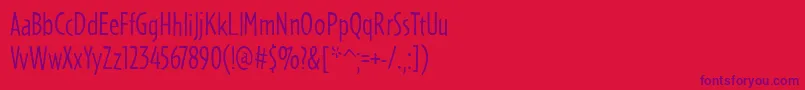 PfmanifestoLight Font – Purple Fonts on Red Background