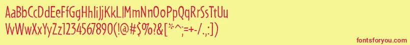 PfmanifestoLight Font – Red Fonts on Yellow Background