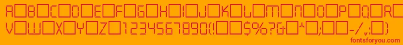 QuiverlightRegular-Schriftart – Rote Schriften auf orangefarbenem Hintergrund