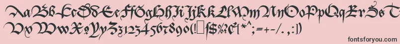 フォントMaBastarda1 – ピンクの背景に黒い文字