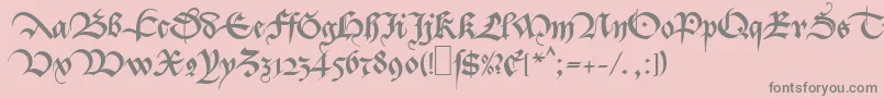 フォントMaBastarda1 – ピンクの背景に灰色の文字