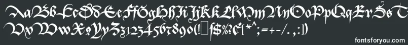 フォントMaBastarda1 – 黒い背景に白い文字