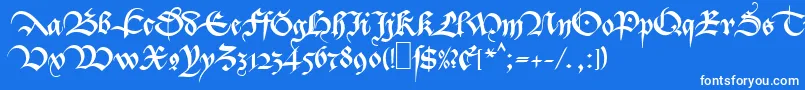 フォントMaBastarda1 – 青い背景に白い文字