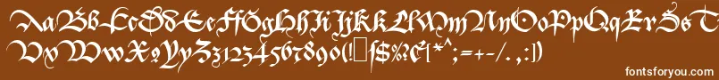 フォントMaBastarda1 – 茶色の背景に白い文字