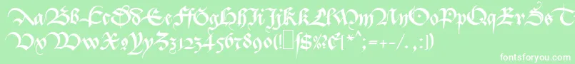 フォントMaBastarda1 – 緑の背景に白い文字