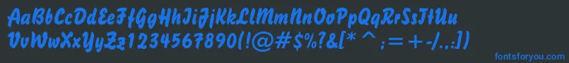 Brush738Bt Font – Blue Fonts on Black Background