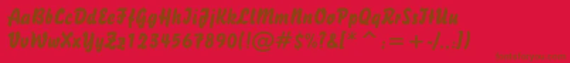 Brush738Bt Font – Brown Fonts on Red Background