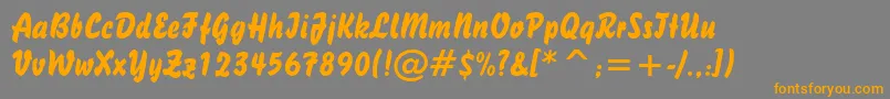 Brush738Bt Font – Orange Fonts on Gray Background