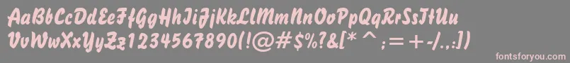 Brush738Bt Font – Pink Fonts on Gray Background
