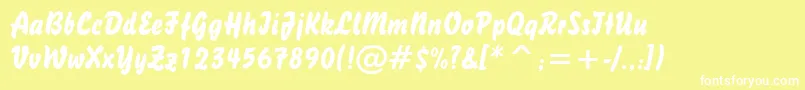 Brush738Bt Font – White Fonts on Yellow Background