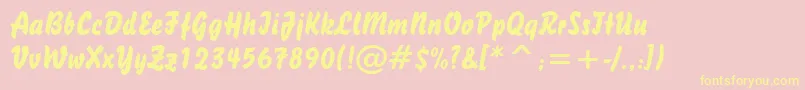 Brush738Bt Font – Yellow Fonts on Pink Background