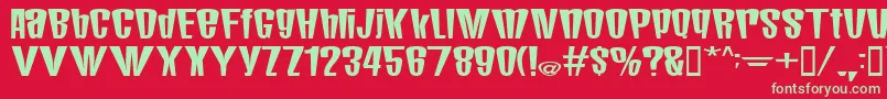 MunstermashBold Font – Green Fonts on Red Background