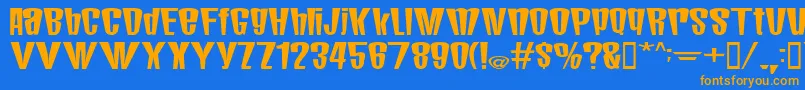 MunstermashBold Font – Orange Fonts on Blue Background