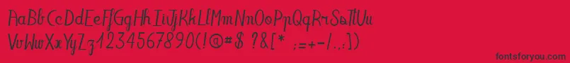 フォントOaklandsista – 赤い背景に黒い文字