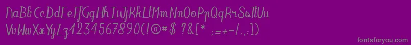 フォントOaklandsista – 紫の背景に灰色の文字