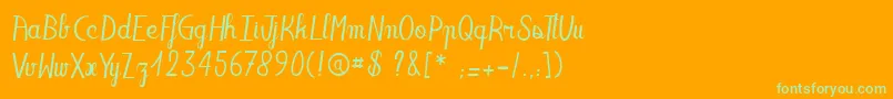 Oaklandsista Font – Green Fonts on Orange Background