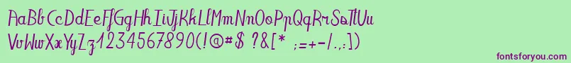 Oaklandsista-Schriftart – Violette Schriften auf grünem Hintergrund