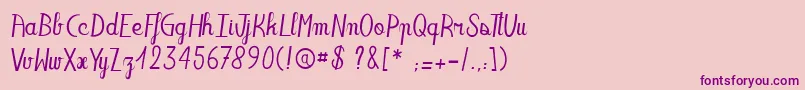 Oaklandsista Font – Purple Fonts on Pink Background