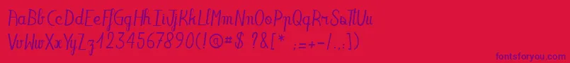 Oaklandsista Font – Purple Fonts on Red Background