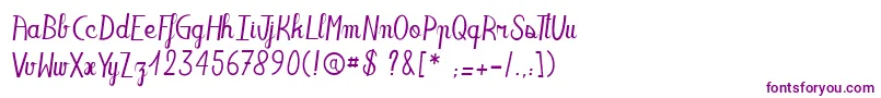 Oaklandsista-Schriftart – Violette Schriften auf weißem Hintergrund