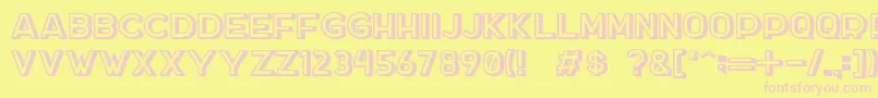 DockerThree Font – Pink Fonts on Yellow Background