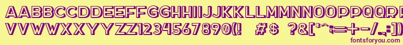 DockerThree Font – Purple Fonts on Yellow Background
