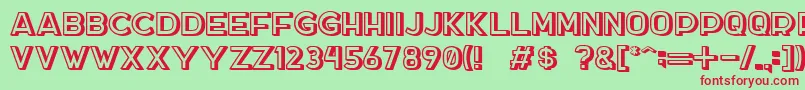 DockerThree Font – Red Fonts on Green Background