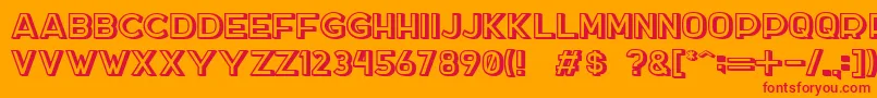 DockerThree Font – Red Fonts on Orange Background