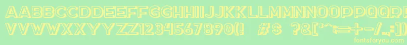 DockerThree Font – Yellow Fonts on Green Background