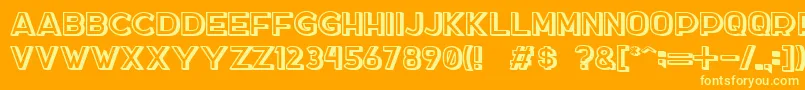 DockerThree Font – Yellow Fonts on Orange Background