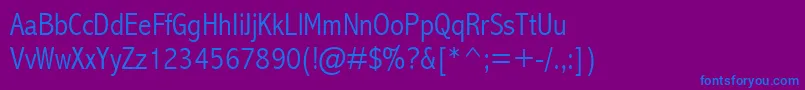 フォントAbadiCondensedLight – 紫色の背景に青い文字