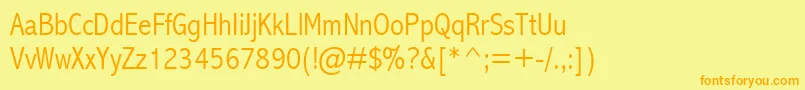 Czcionka AbadiCondensedLight – pomarańczowe czcionki na żółtym tle