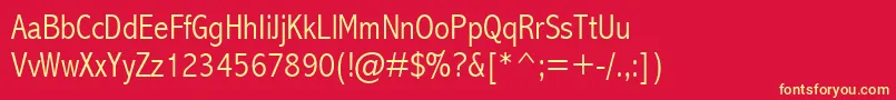 AbadiCondensedLight Font – Yellow Fonts on Red Background