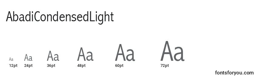 Размеры шрифта AbadiCondensedLight