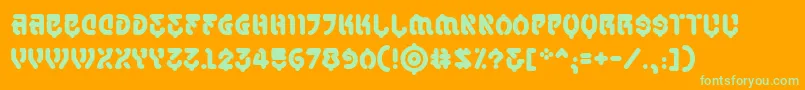 SamuraicabcoBb Font – Green Fonts on Orange Background